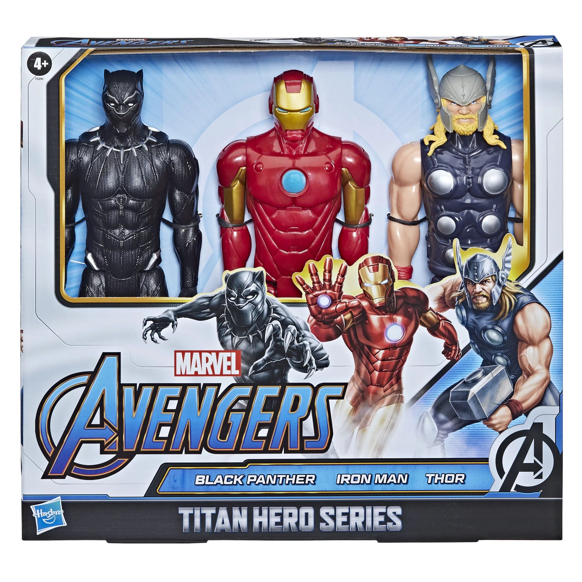 Marvel Avengers Titan Hero Series Black Panther Thor Iron Man 3-Pack Action Figures | Walmart (US)