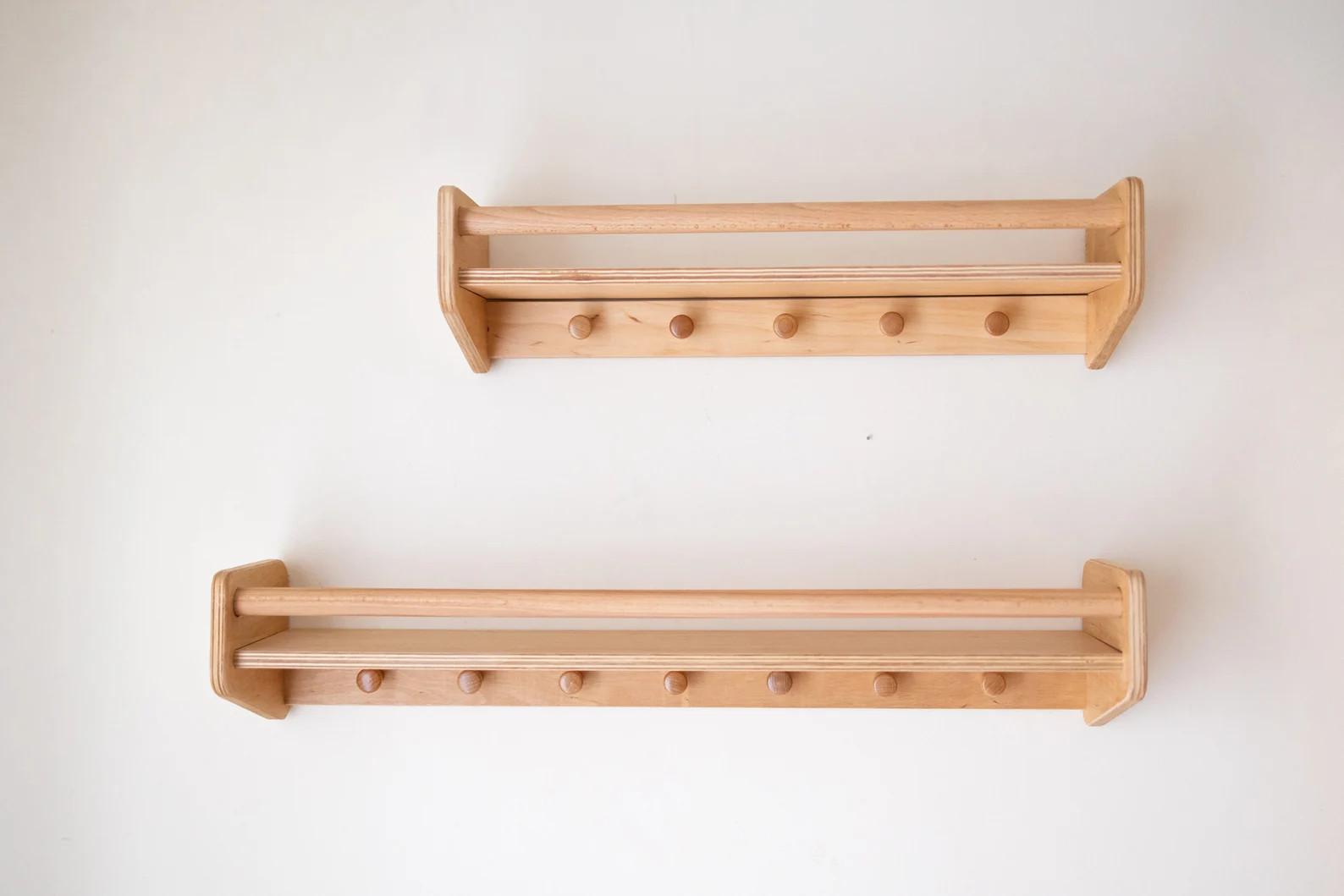 Nursery Wall Hook Rack, Hanging Bookshelf, Montessori Toy Shelf, Unique Nursery Decor Playroom Fu... | Etsy (US)