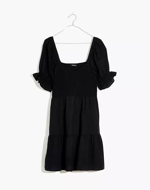 Plus Linen-Blend Lucie Smocked Mini Dress | Madewell