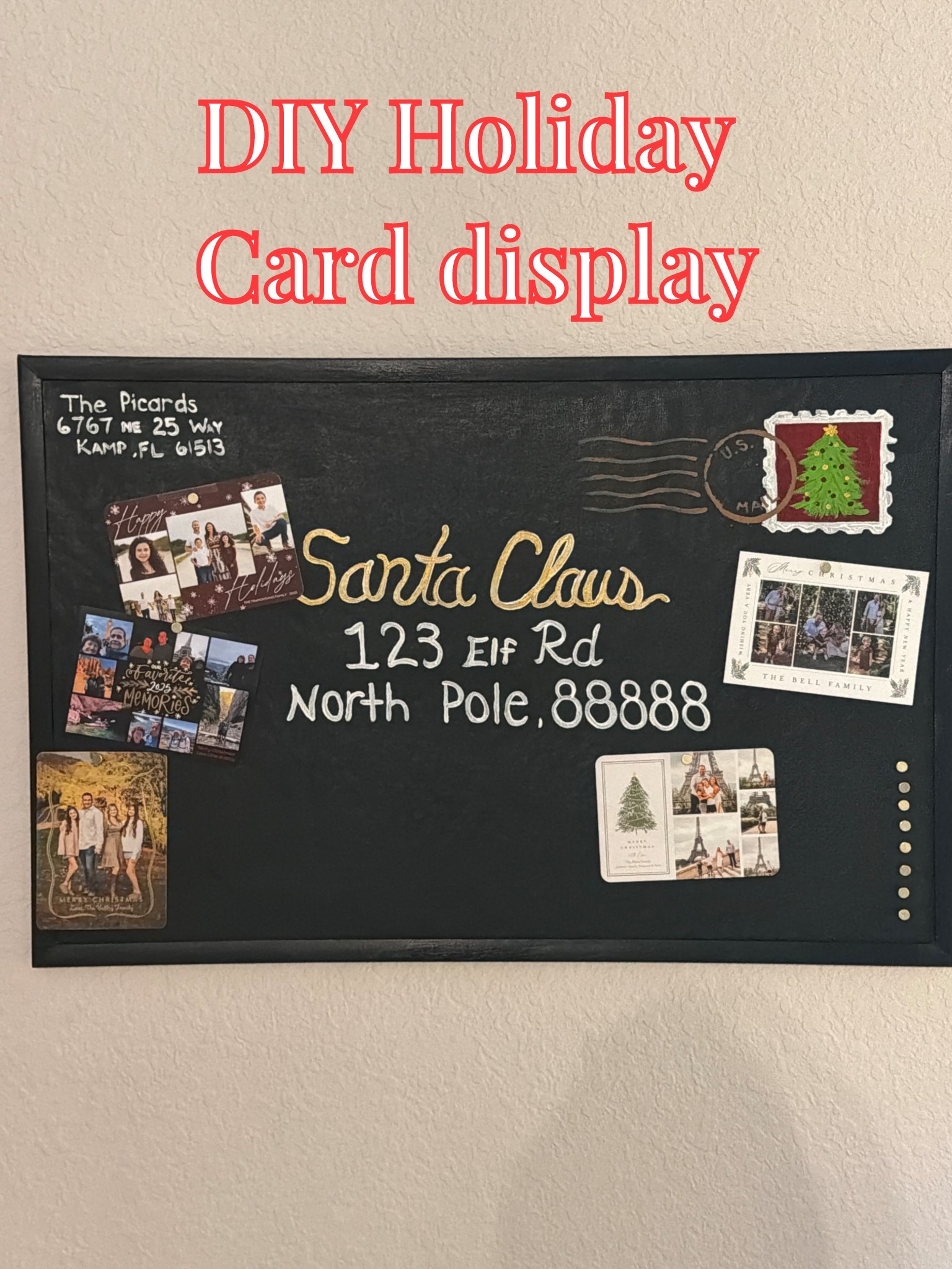 Make your own “letter to Santa” cork board display board to hang all your beautiful holiday cards! 

#LTKHome #LTKHoliday #LTKSeasonal