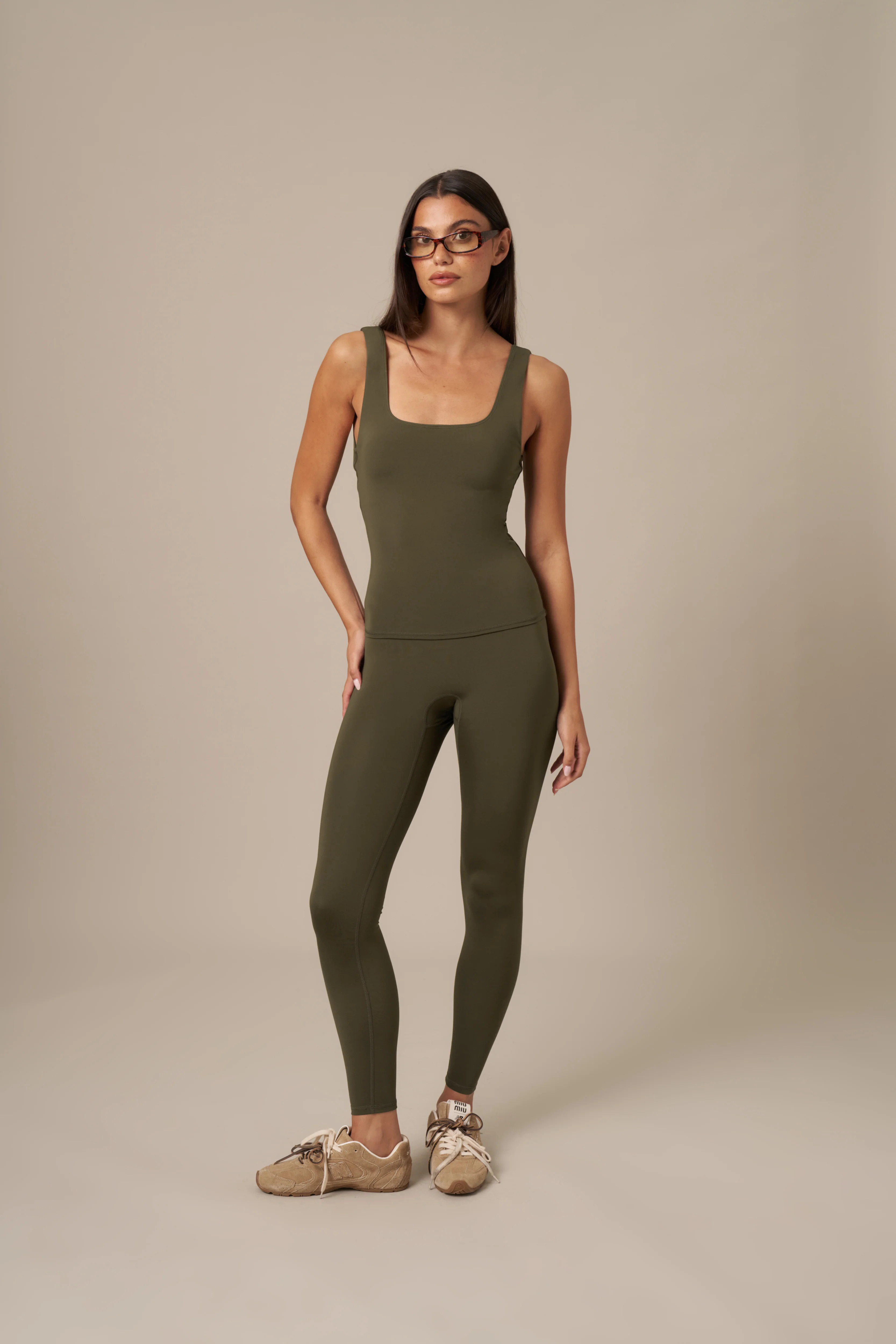 Super Soft High Waist Leggings - Dark Olive | Reasn