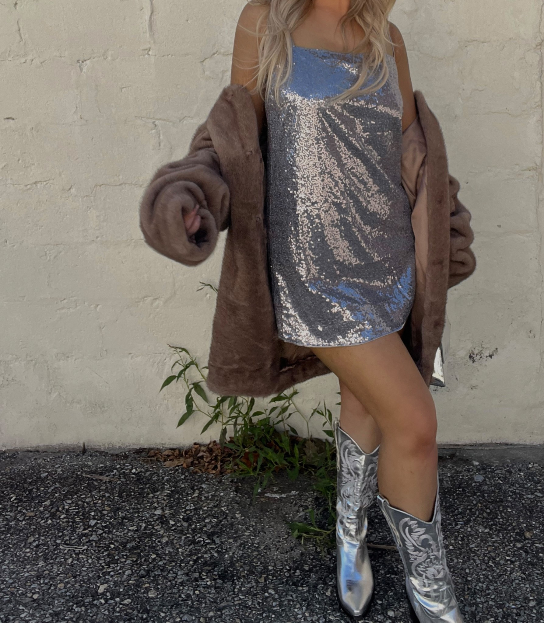 Holiday style✨🥂🤍  Get 15% off your order over $70 with my code: SHANM15 
- wearing size M in dress 
- wearing size L in jacket 

#LTKHoliday #LTKSeasonal #LTKFindsUnder50