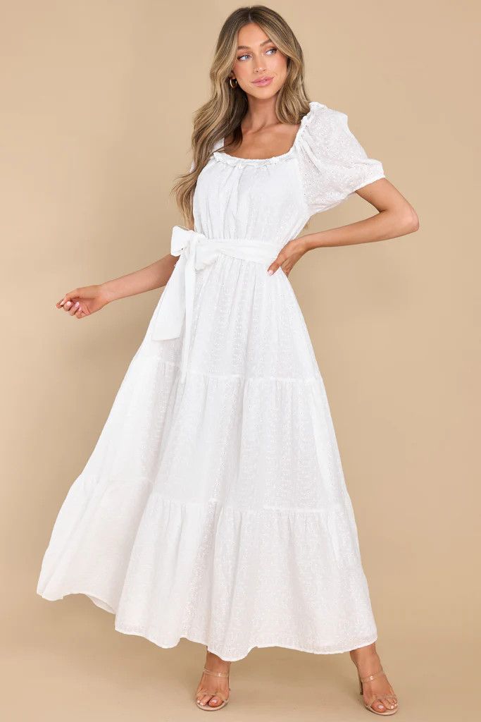 Don't Be Dramatic White Maxi Dress | Red Dress 