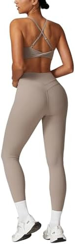 Womens Workout Sets Adjustable Straps Sports Bras and High Waist Leggings Sets Pilates 2 Piece Ou... | Amazon (US)