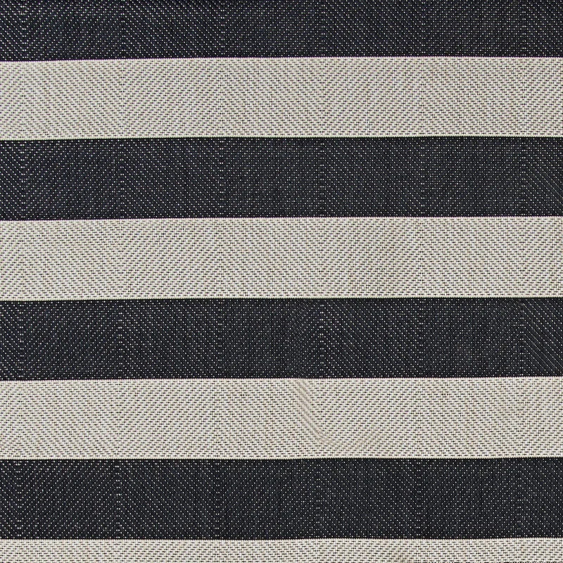 Papatya Striped Indoor / Outdoor Area Rug in Black Onyx/Ivory | Wayfair North America