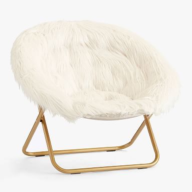Himalayan Ivory  Faux-Fur Hang-A-Round Chair | Pottery Barn Teen