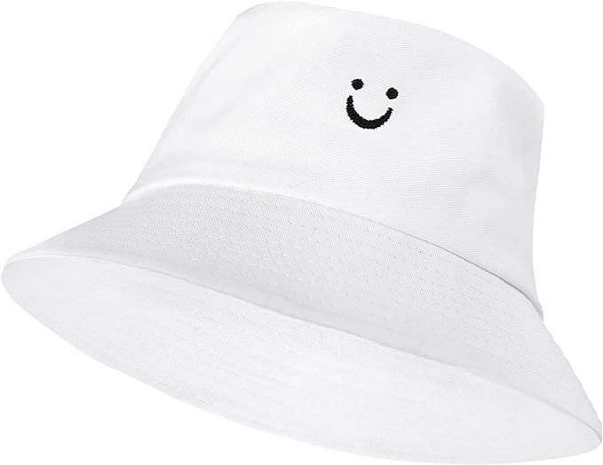 Tidefire Smiley Face Bucket Hat Embroidered Fisherman Cap for Travel Outdoor Beach | Amazon (US)
