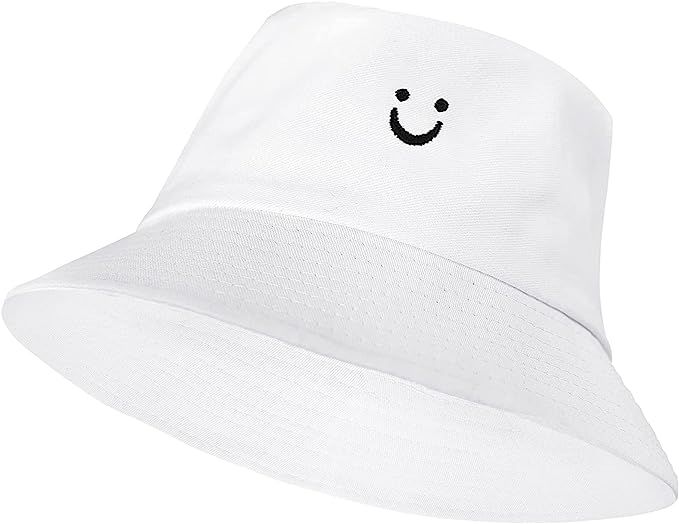 Tidefire Smiley Face Bucket Hat Embroidered Fisherman Cap for Travel Outdoor Beach | Amazon (US)