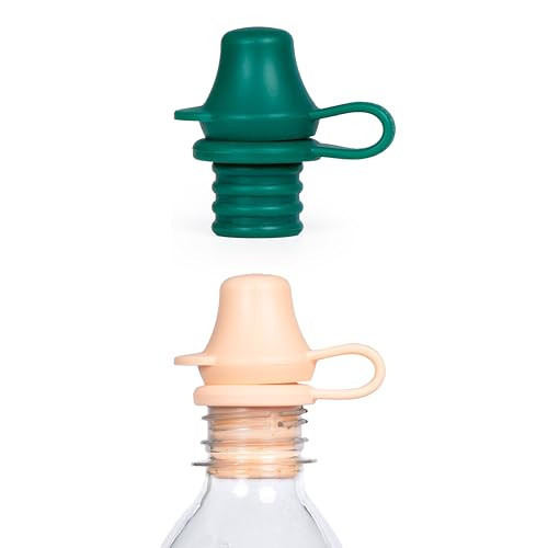Kiddikap Original Water Bottle Topper for Toddlers – 100% Silicone Sippy Top Spout with Protective Cap makes the Bottle Top a Spill Proof Lid for Kids and Adults - 2 Pack - Pastel | Amazon (US)