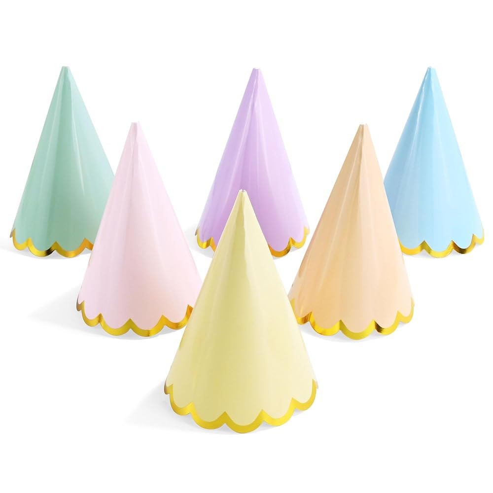 CANREVEL 24 PCS Pastel Party Hats for Kids and Adults, Party Supplies for Party Decorations, Part... | Amazon (US)