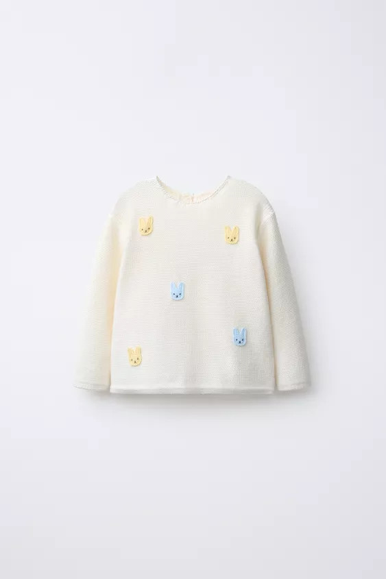 KNIT JUMPER WITH BUNNY PATCHES | Zara UK