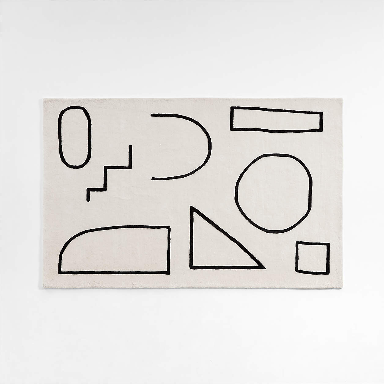 Linear Shapes Beige Geometric Rug | Crate & Kids | Crate & Barrel