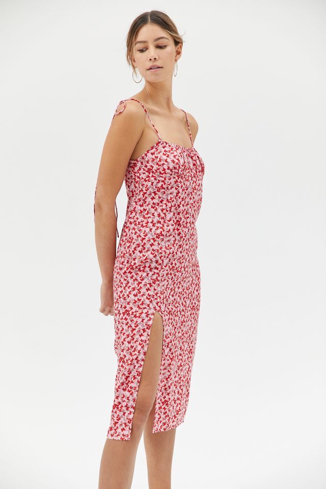 Motel Lotie Printed Tie-Shoulder Midi Dress | Urban Outfitters (US and RoW)