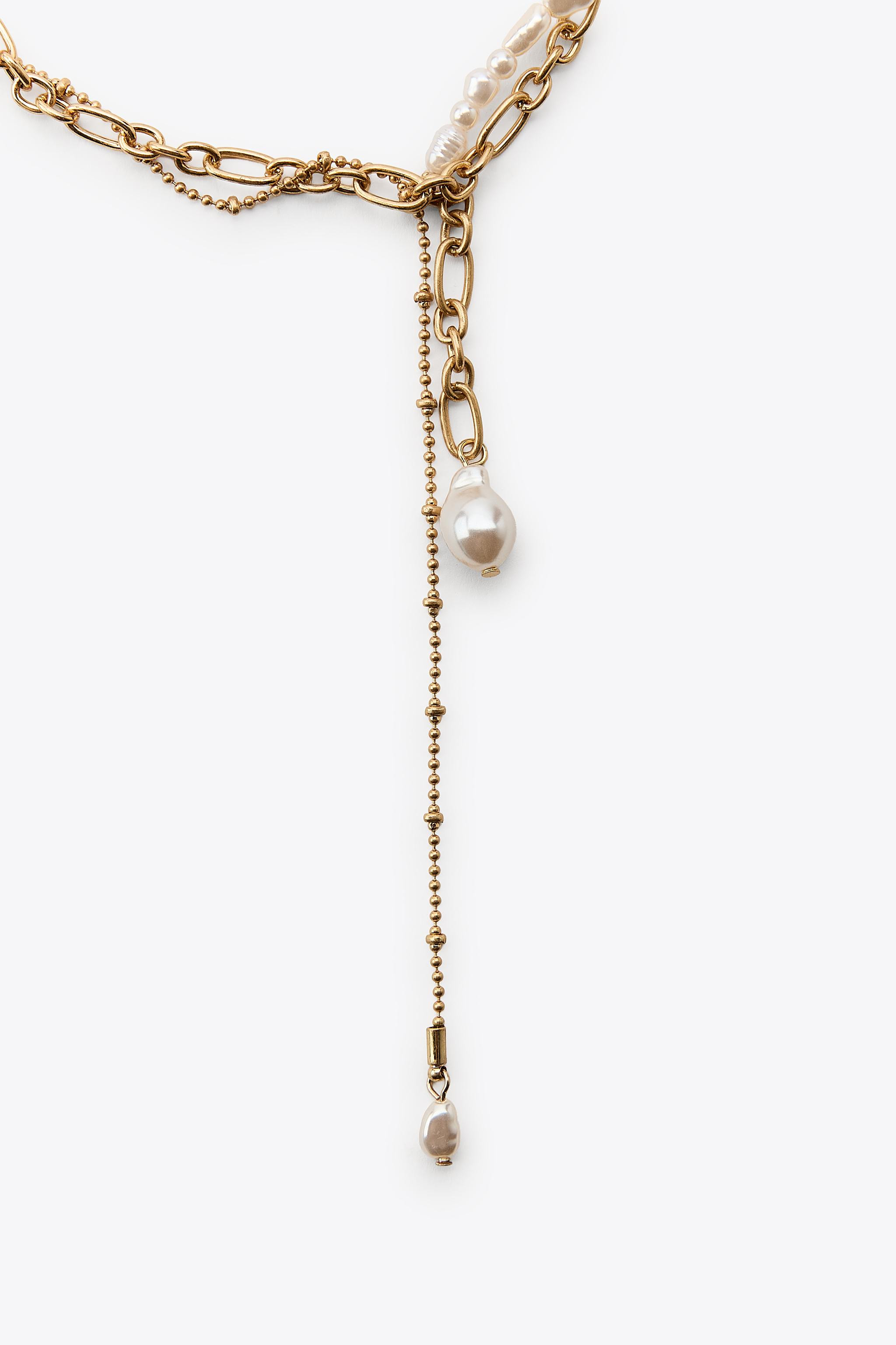 PACK OF 2 CHAIN AND PEARL NECKLACES | Zara UK