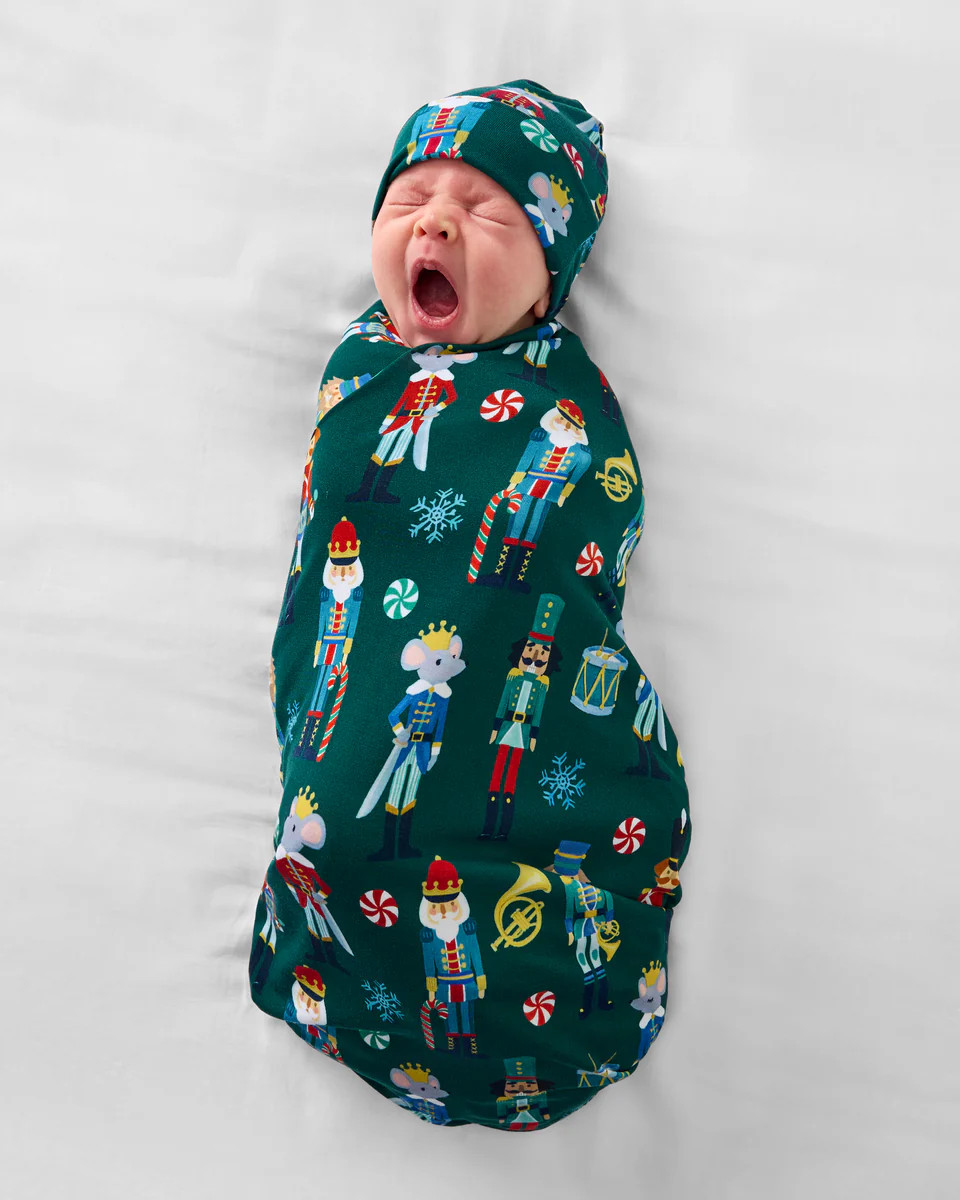 Nutcracker March Swaddle & Hat Set | Little Sleepies