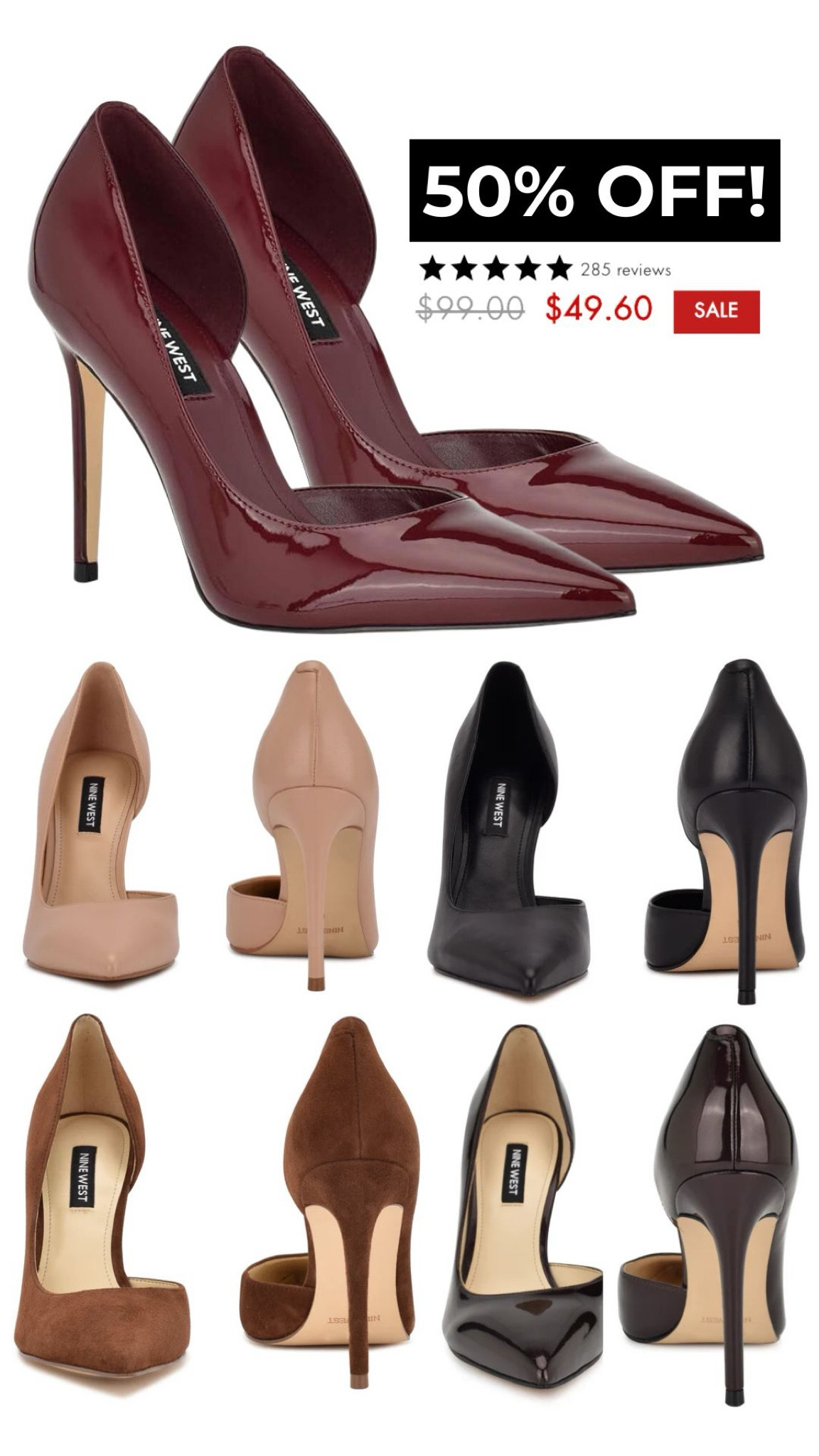 My favorite stilettos are on saleeeee! I absolutely adore these because they’re actually COMFORTABLE. Look at that heel - it’s not for the faint of heart, and those usually mean discomfort but I’ve worn these for full 9 hour days and no issues 👌🏻✨

#stilletto #shoes #burgundyheel #pumpd #holidayshoe #cherryred 

#LTKFindsUnder50 #LTKShoeCrush #LTKSaleAlert