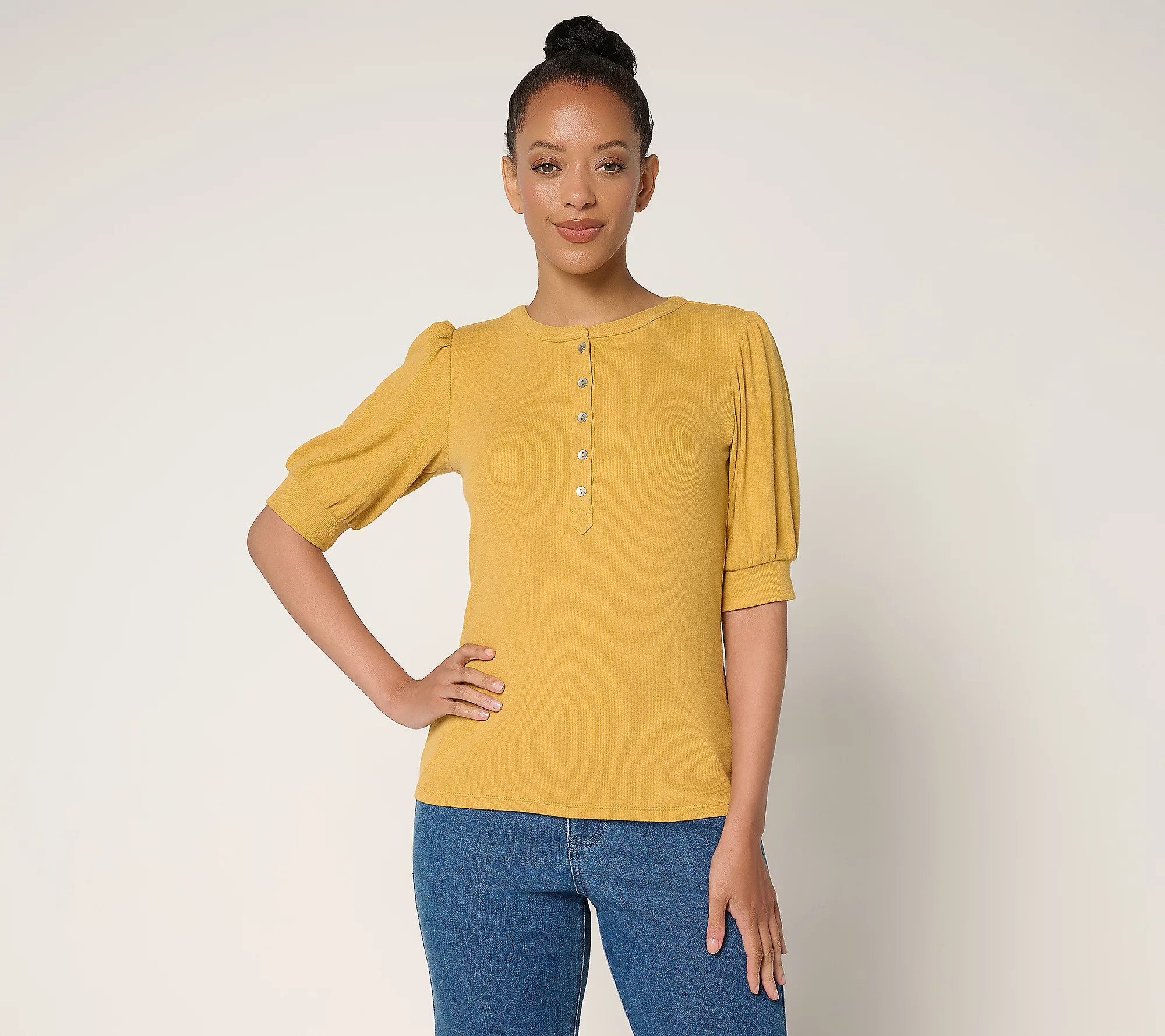 Me by Jennie Garth Poet Knit Top with Puff Sleeve | QVC