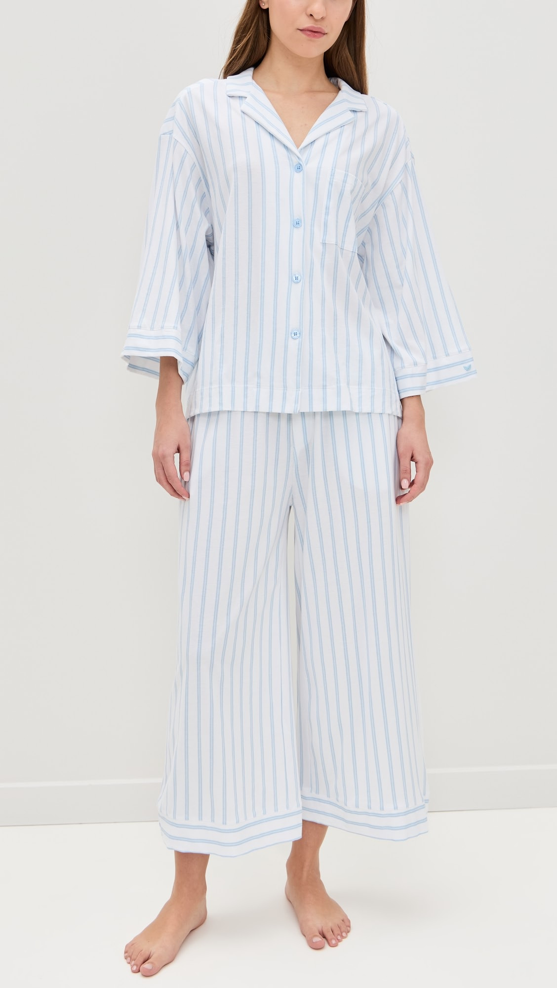 Luxe Pima Stripe Wide Leg Pajama Set | Shopbop