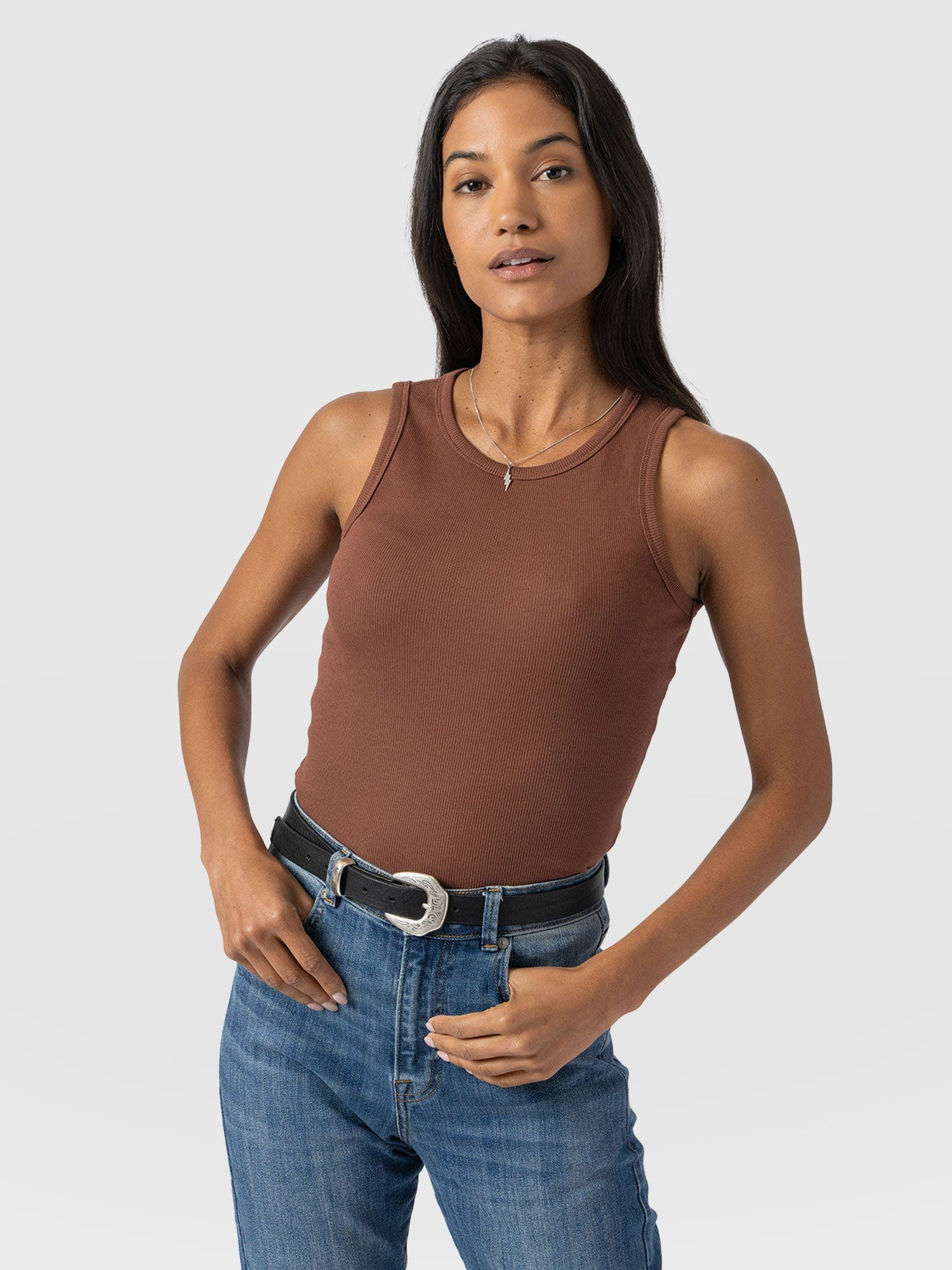 Nova Racer Vest - Russet Brown | Saint + Sofia