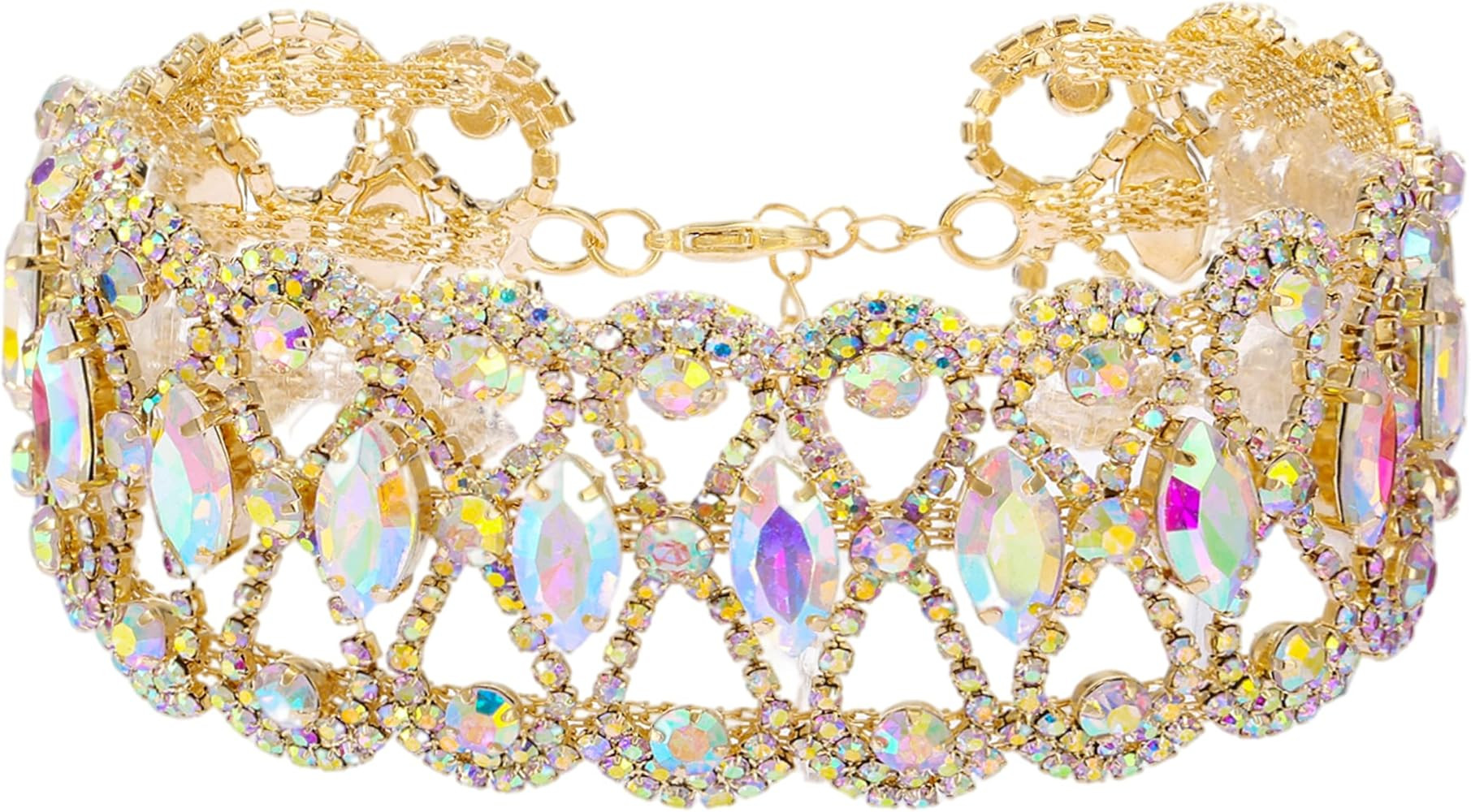 NABROJ Choker Necklaces for Women - Rhinestone Diamond Metal Choker Statement Necklace Costume Ch... | Amazon (US)