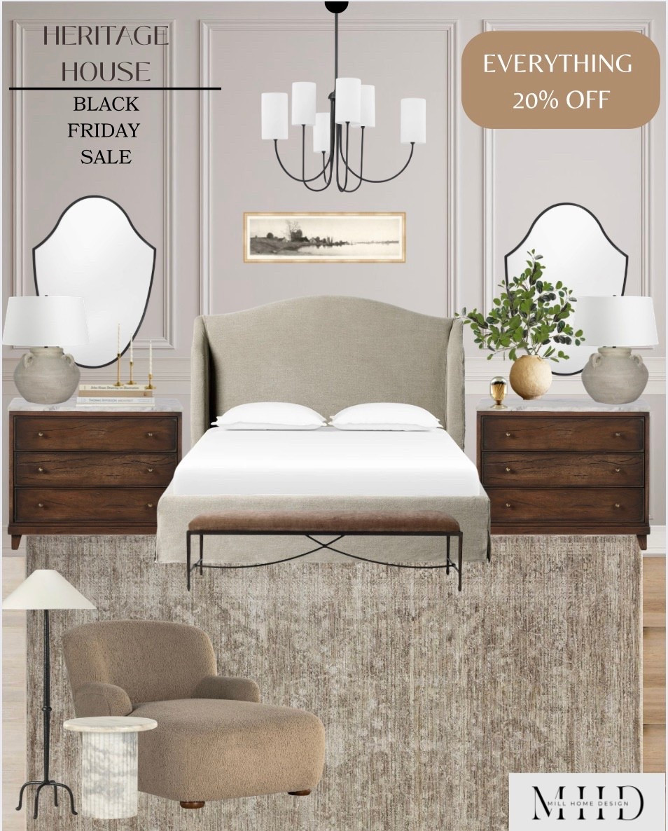 You can get this full look @heritagehouse! They are doing 20% OFF EVERYTHING! Now is the time to grab your pieces before they go out of stock. 
This bedroom is the perfect balance of elegance and comfort. You have your warm earthy tones with the splashes of bright marble that bring in elegance! 
Thankyou so much for using my links! 

Happy shopping friends! 🛍️🎄🤗

#heritagehouse #blackfriday

#LTKHome #LTKSaleAlert #LTKCyberWeek