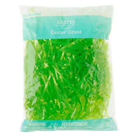 Way&nbsp;To&nbsp;Celebrate Easter Plastic Easter Grass, Green, 1.25 oz | Walmart Online Grocery