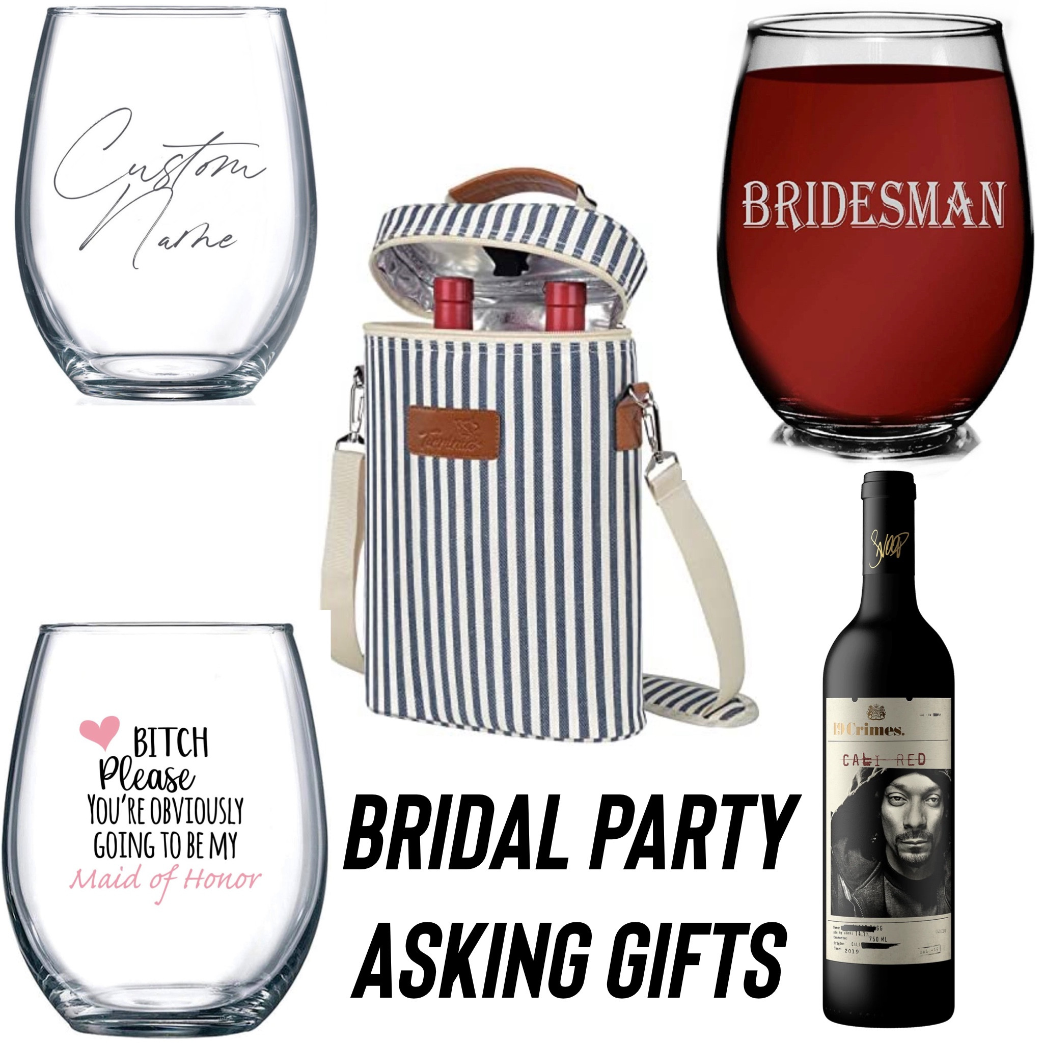 So when I asked my wedding party to be part of our day, they received some combination of a custom wine glass (I used these 3), a cooler, and a bottle of wine. I wanted the gifts to be useful and not something they wouldn’t utilize after the wedding was over.

#wedding #bride #groom #nc #ncbride #ncwedding #etsy #custom #amazon #amazonwedding #etsywedding #gifts #weddingparty #maidofhonor #bridesmaid #bridesman #19crimes #portablecooler

#LTKFind #LTKunder50 #LTKwedding