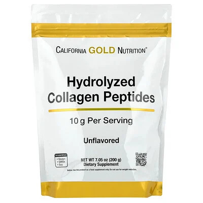 California Gold Nutrition, Hydrolyzed Collagen Peptides, Type I & III, Unflavored, 7.05 oz (200 g) | iHerb