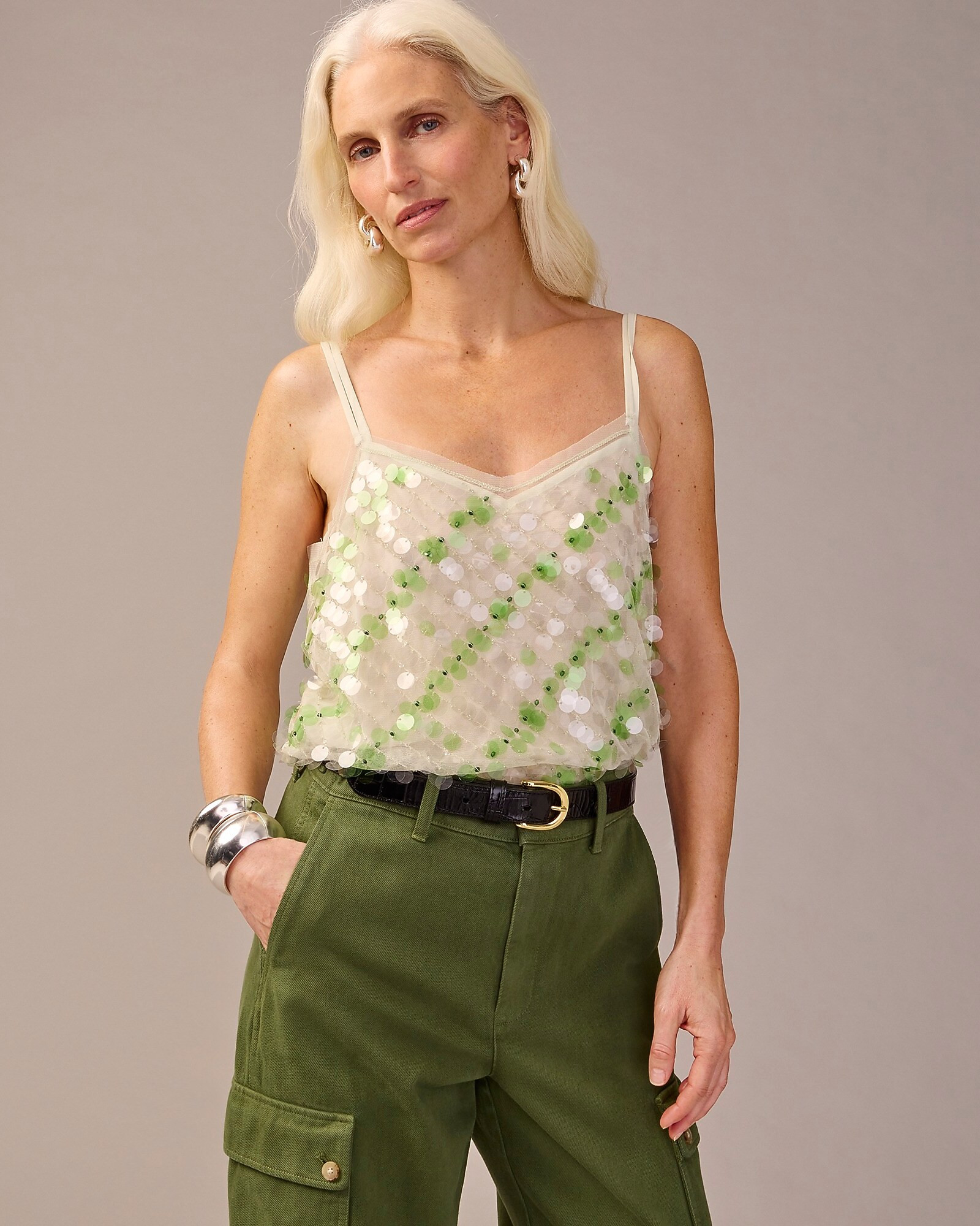 Pre-order Collection layered sequin tank top | J. Crew US