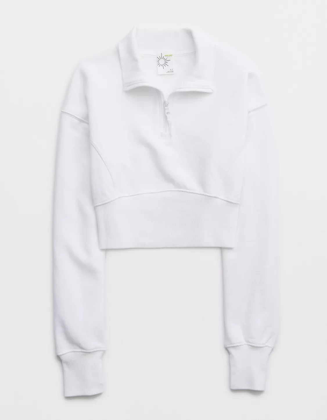 OFFLINE By Aerie Throw-Back Corset Cropped Quarter Zip | Aerie