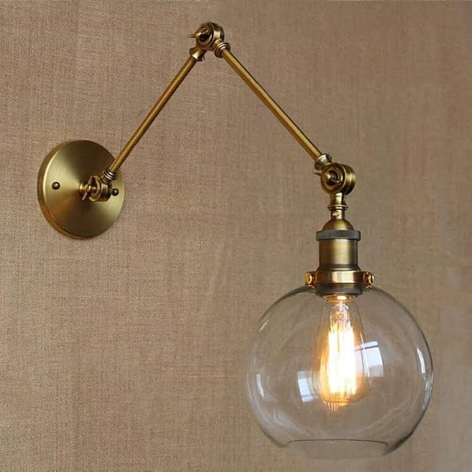 KWOKING Lighting Industrial Vintage Style 1 Light Wall Sconces Adjustable Swing Arm Wall Sconce W... | Amazon (US)