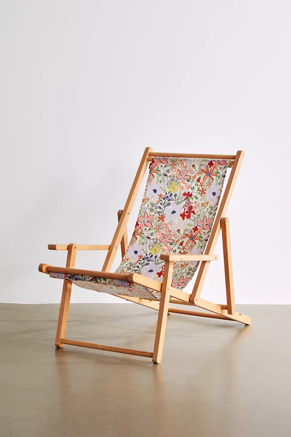 Deny UO Exclusive Sylvie Light Floral Outdoor Folding Chair | Urban Outfitters (US and RoW)