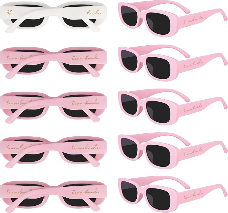 LotsBuyLots 10 Pack Retro Rectangle Sunglasses Women Vintage Square Glasses for Bachelorette Part... | Amazon (US)