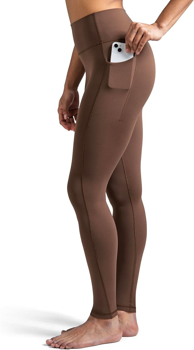 Colorfulkoala Dreamlux No Front Seam Leggings with Pockets for Women, High-Waisted Soft Yoga Pant... | Amazon (US)