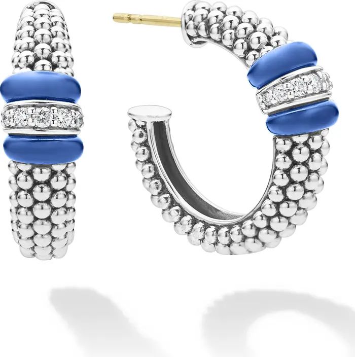 Blue Caviar Diamond Hoop Earrings | Nordstrom