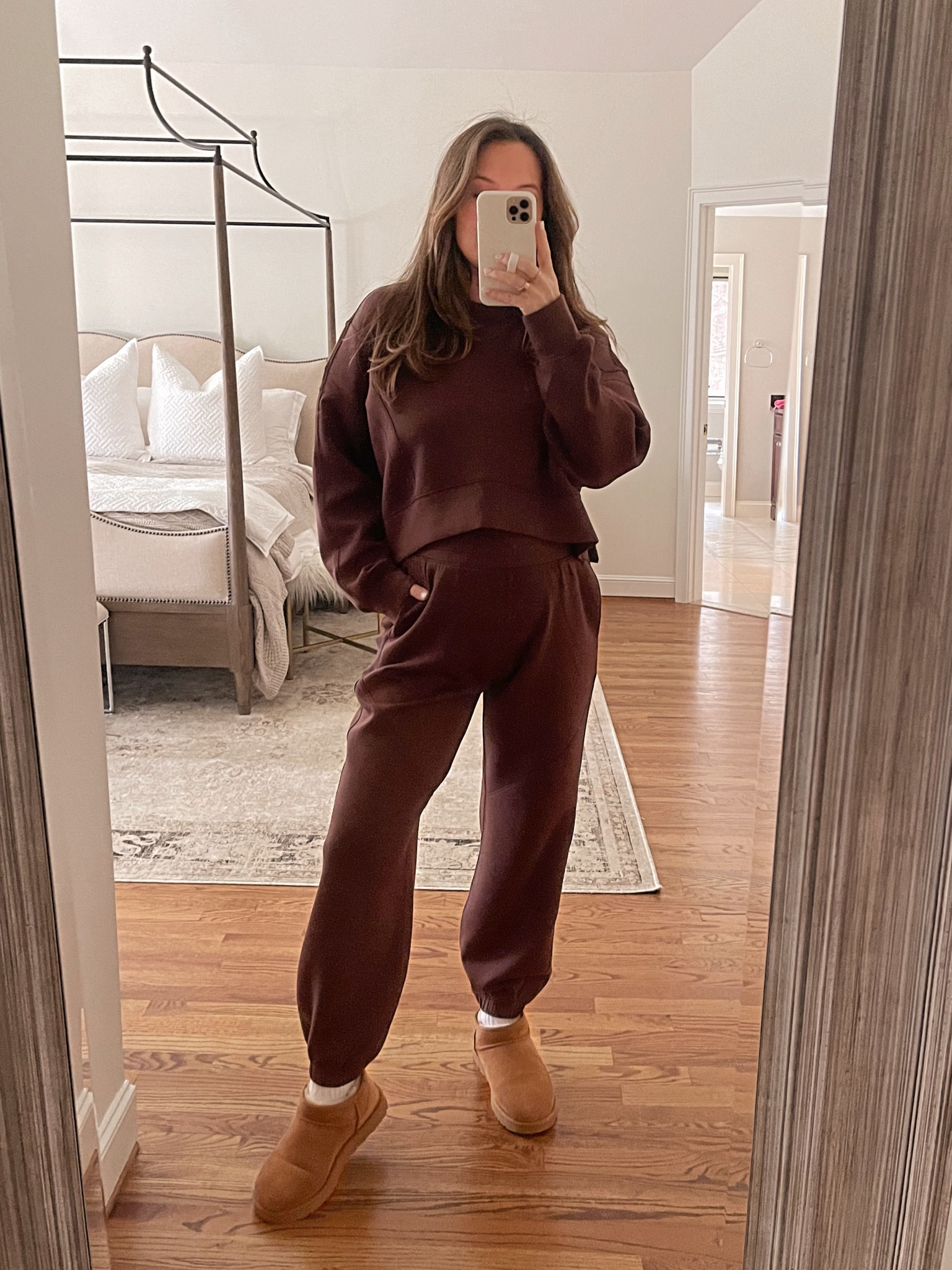 Abercrombie neoknit sweat set, runs true to size (I sized up for bump, wearing M here). 25% off plus code CYBER saves another 15% off! 

#LTKsalealert #LTKbump #LTKCyberWeek