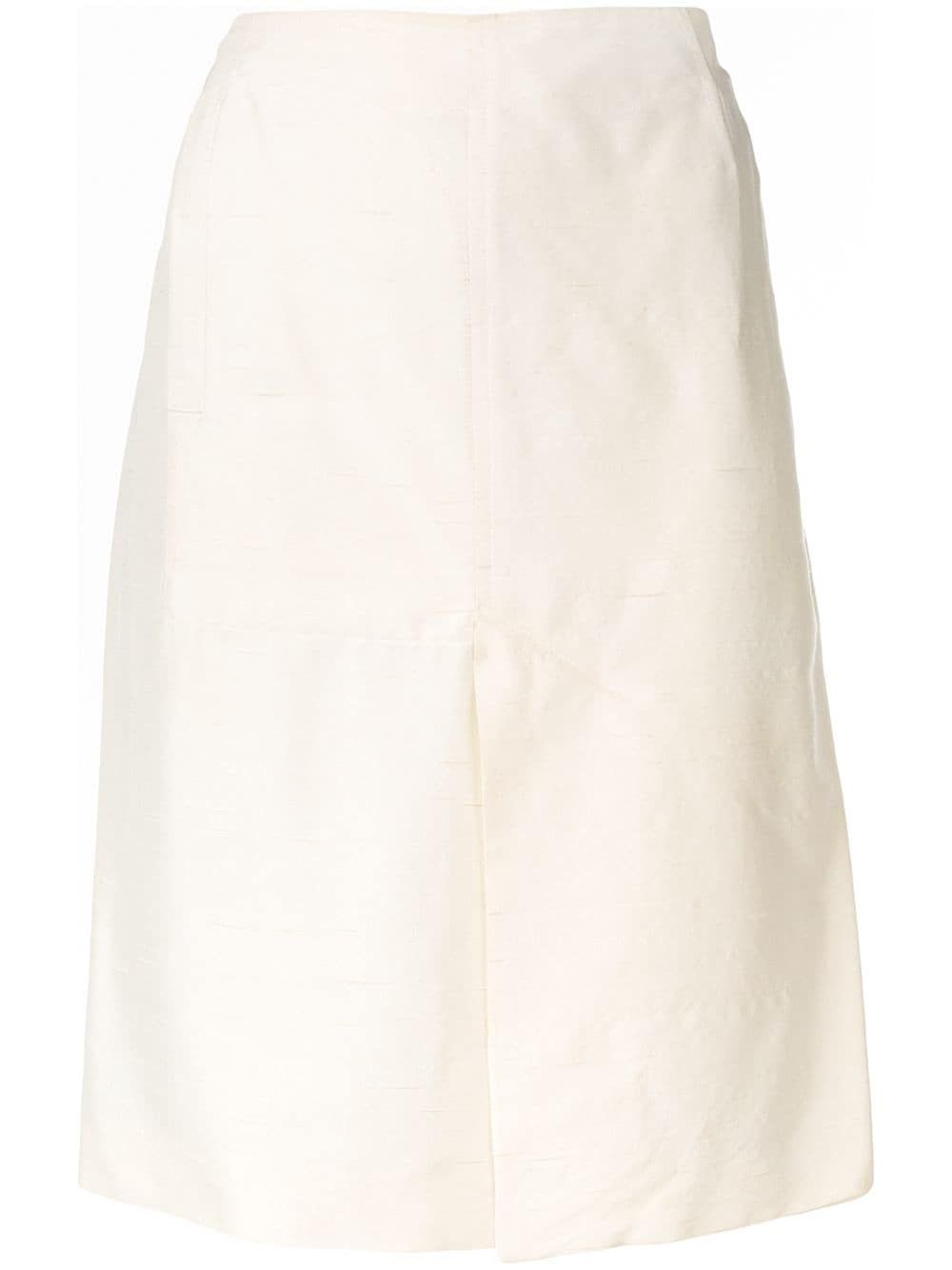 Jean Paul Gaultier Vintage high-waist silk skirt - White | FarFetch US