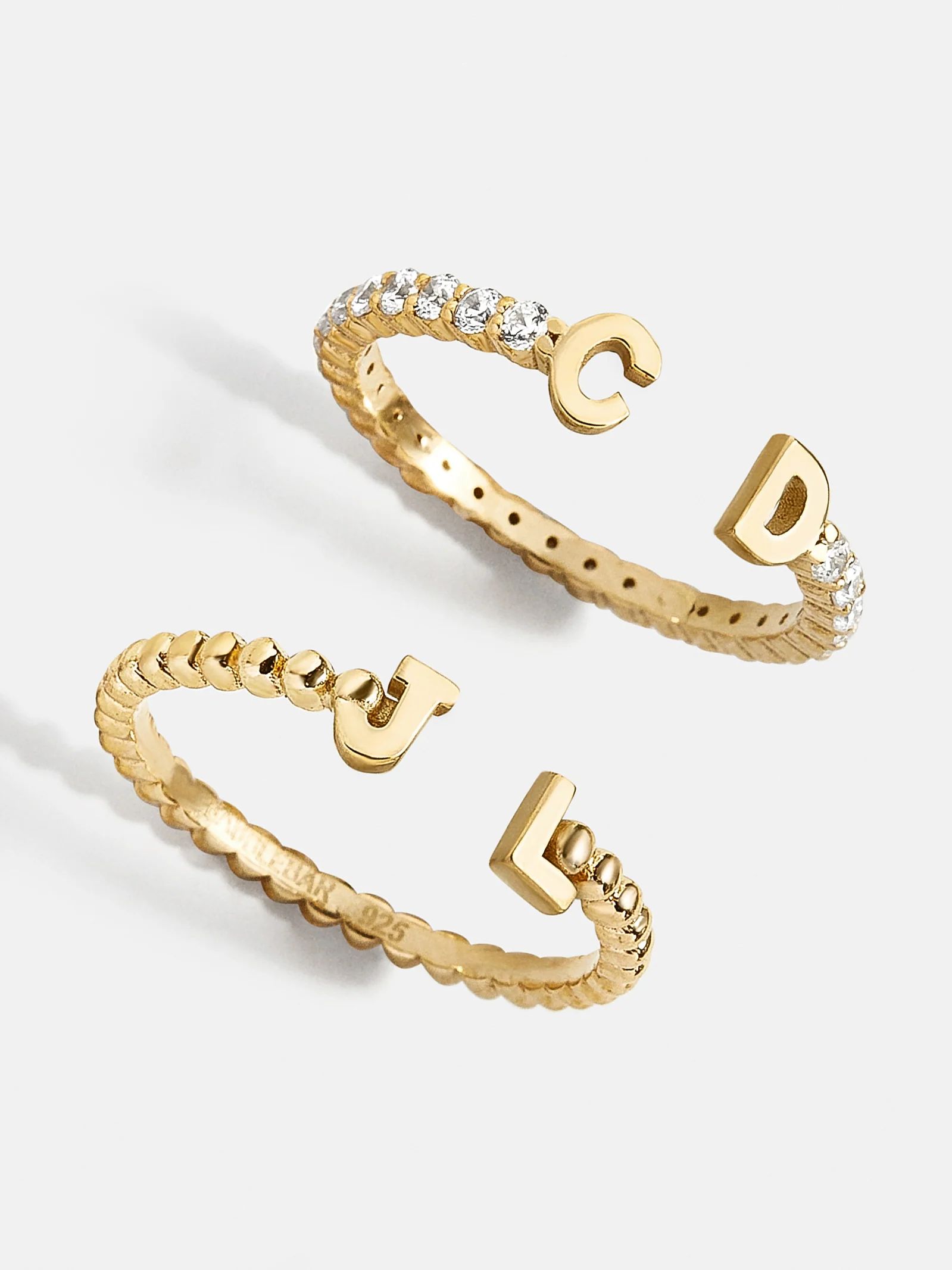 18K Gold Double Initial Custom Ring | BaubleBar (US)