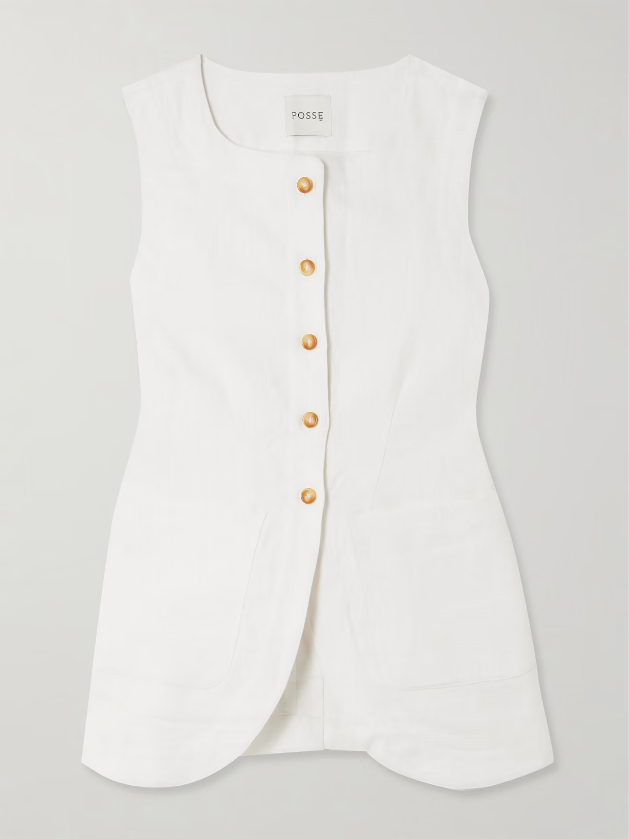 Posse - Emma Linen Vest - Neutrals | NET-A-PORTER (US)