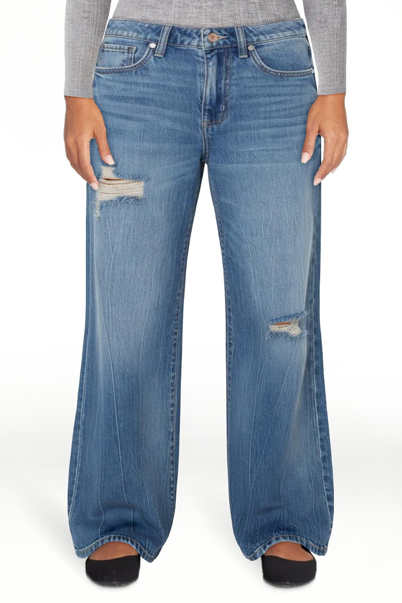 Celebrity Pink Women's and Women's Plus Relaxed High Rise Wide Leg Jeans, Sizes 1-24 | Walmart (US)