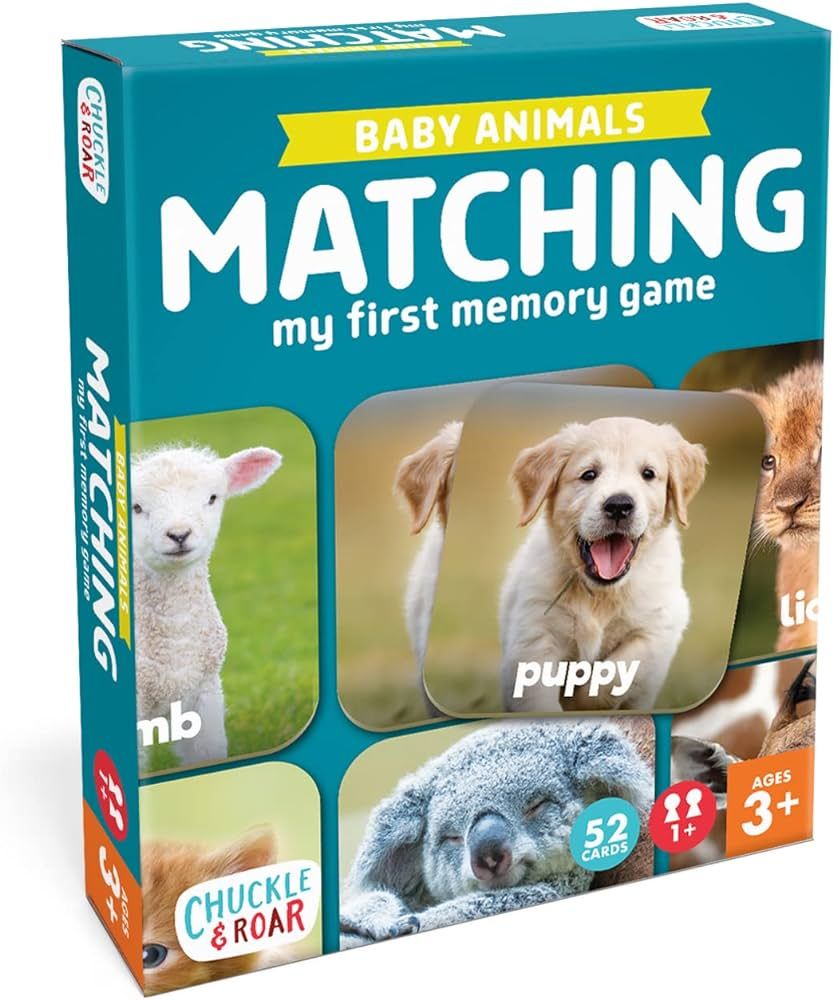 Chuckle & Roar Matching Game Baby Animals - Board Game for Kids 3 and up - Concentration Game for... | Amazon (US)