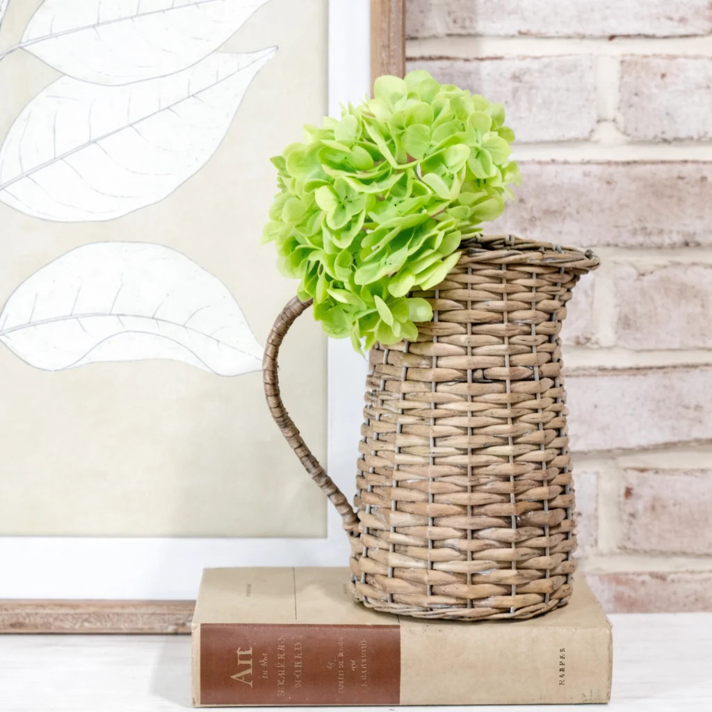 Wicker Pitcher Decorative Vase - 8 | River Chic Designs
