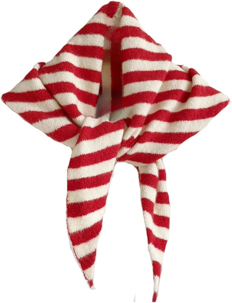 Knitted Triangle Scarf for Women Y2k Stripe Head Scarf Aesthetic Accessories Cottagecore Streetwe... | Amazon (CA)