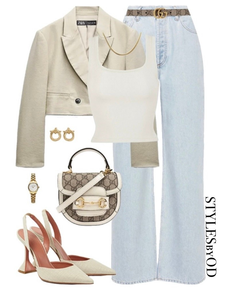 Street chic in neutral beige tones🍨☕️🫶🏼 

Daily outfit inspo for women, oitfots for spring 2026, casual and chic style, sophisticated and classy, spring fashion trends for this season, outfits for warmer and sunny days, lightheaded denim jeans from Levi’s, cropped beige blazer, capsule wardrobe styling 
#LTKfashion #LTKstyletip #Springstyle

#LTKSpringSale #LTKootd #LTKSeasonal