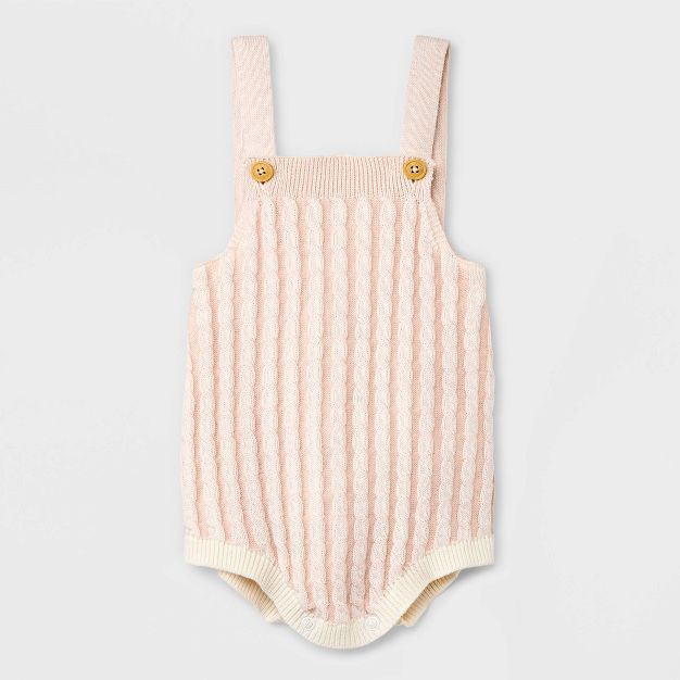 Baby Braided Cable Sweater Romper - Cat & Jack™ Light Pink | Target