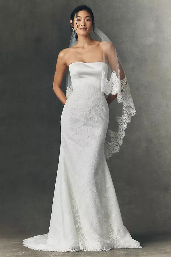 Pronovias x Anthropologie Weddings Sandey Strapless Wedding Gown | Anthropologie (US)