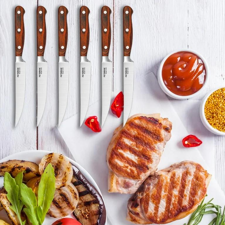 FETERVIC Knife Block Set, 16 Pieces Kitchen Knife Set With Block, Stainless Steel Knife Set For B... | Walmart (US)