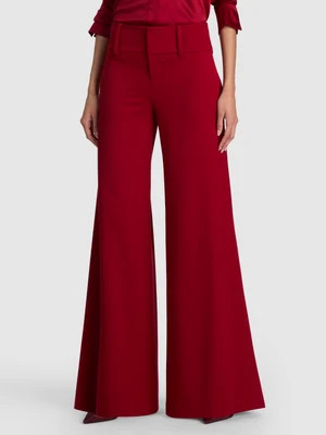 OLIVIA WIDE LEG PANT - GARNET | Alice + Olivia