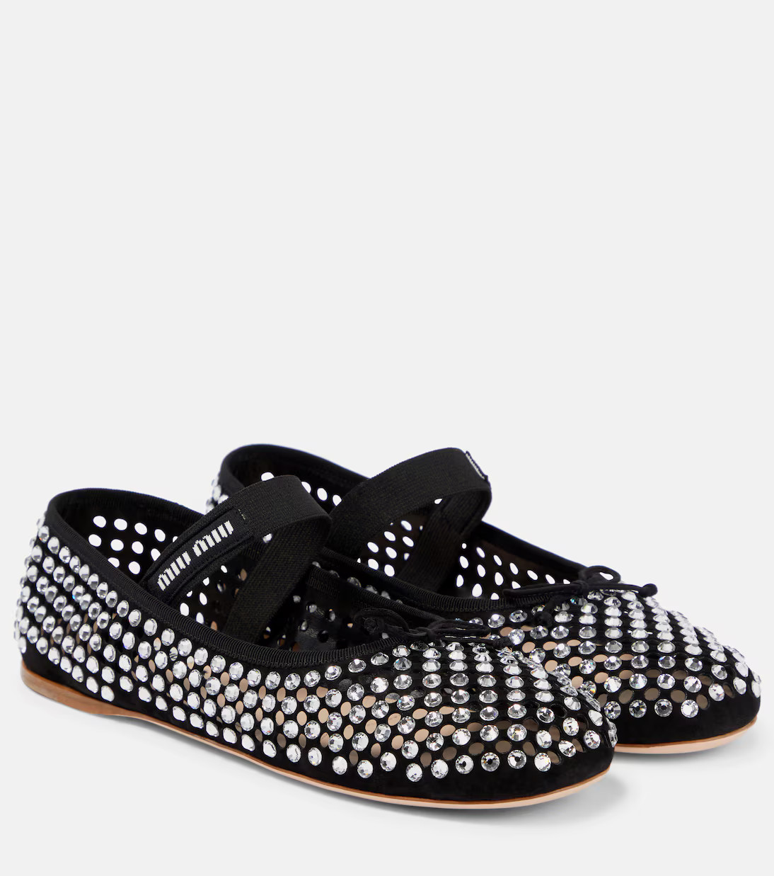 Logo-strap embellished ballet flats | Mytheresa (UK)