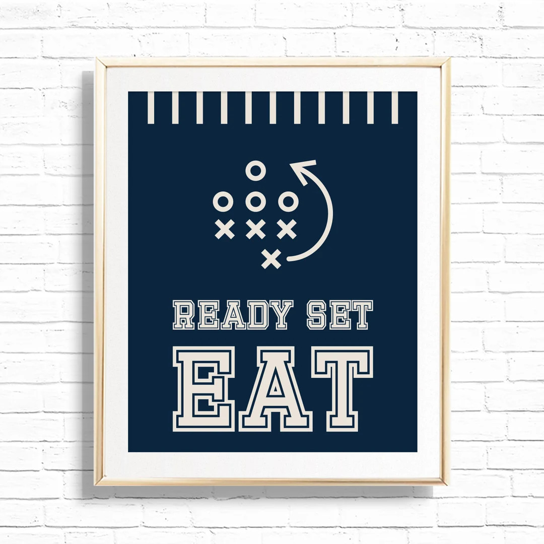 Football Food Sign Printable Ready Set Eat First Birthday Party Food Table Decor Sports Team Prin... | Etsy (US)